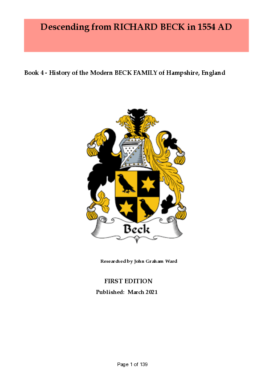 BOOK 4 – History of the Modern BECK FAMILY of Hampshire England