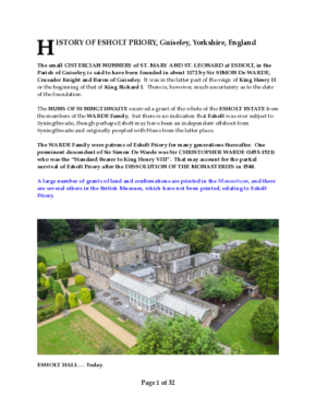 Book 11 – The History of Esholt Priory Book 11 – The History of Esholt Priory