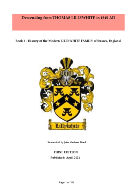 Book 6 New – History of the Modern Lillywhite Family of Sussex, England