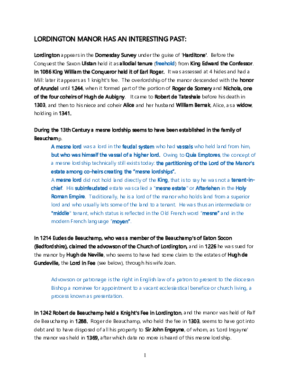 Lordington Manor Revisited