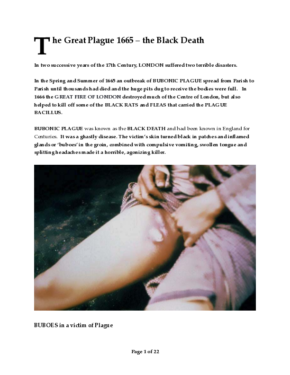 The GREAT PLAGUE 1665- the Black Death