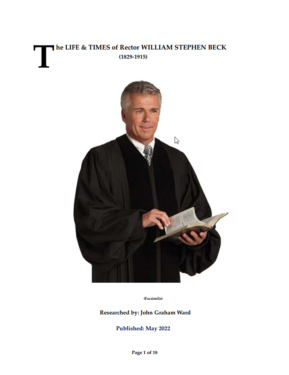 LIFE & TIMES of Rector WILLIAM STEPHEN BECK