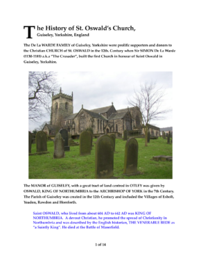 History of St. OSWALD’S CHURCH, Guiseley, Yorkshire History of St. OSWALD’S CHURCH, Guiseley, Yorkshire
