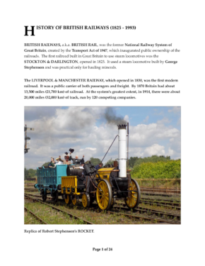 The HISTORY of BRITISH RAILWAYS 1825-1993