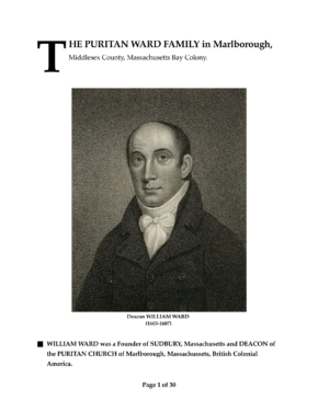 The PURITAN WARD FAMILY in Marlborough, MA The PURITAN WARD FAMILY in Marlborough, MA