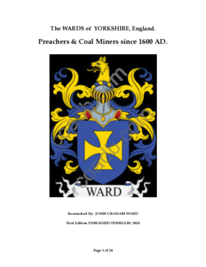 The WARDS of YORKSHIRE, England. Preachers & Coal Miners since 1600 AD