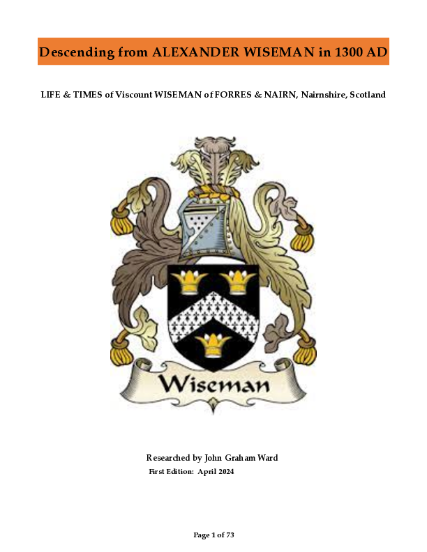 Descending from ALEXANDER WISEMAN in 1300 AD - Ward Family Blog