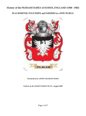 History of the PILBEAM FAMILY of SUSSEX, ENGLAND (1500 – 1902)